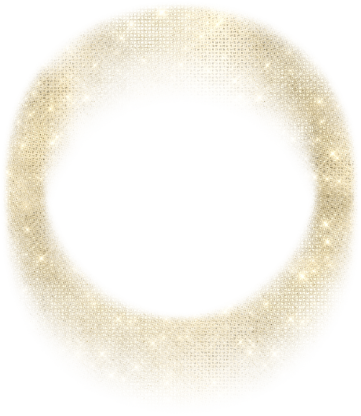 Christmas Round Circle Gold Glitter Frame PNG Clipart