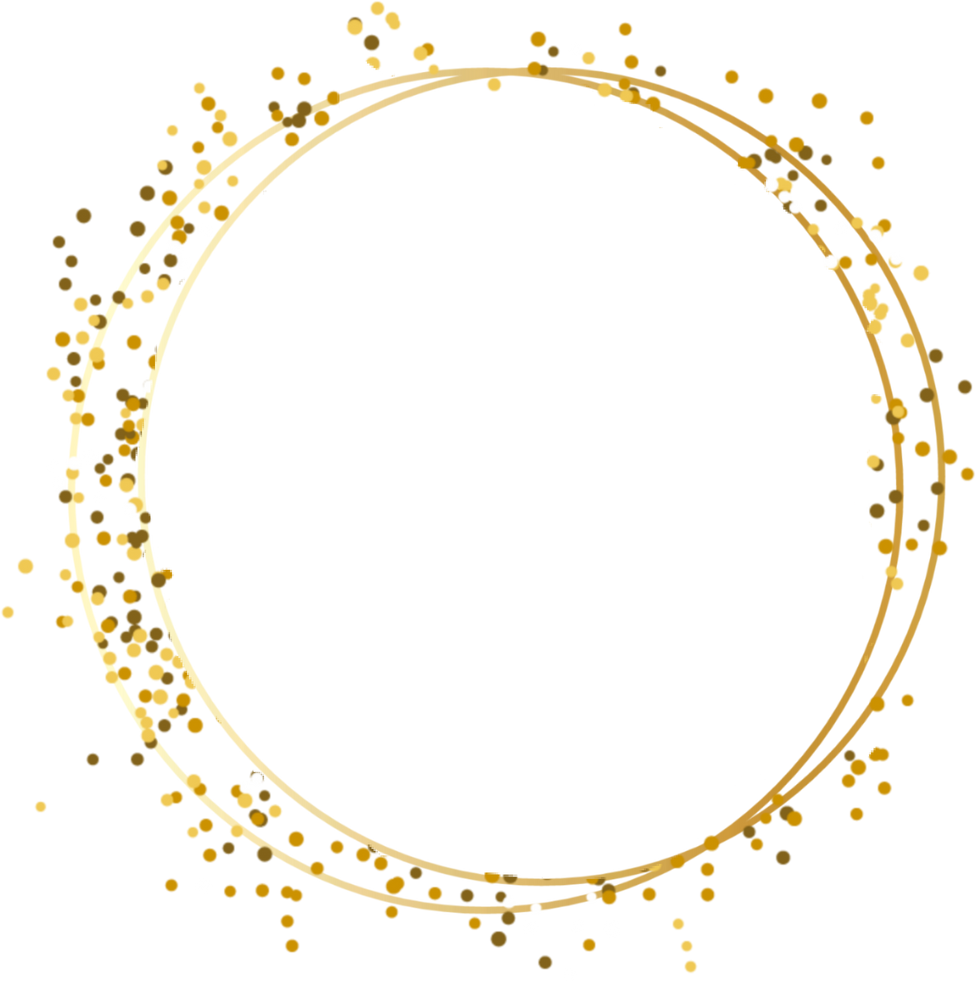 Sparkling Gold Circle Frame